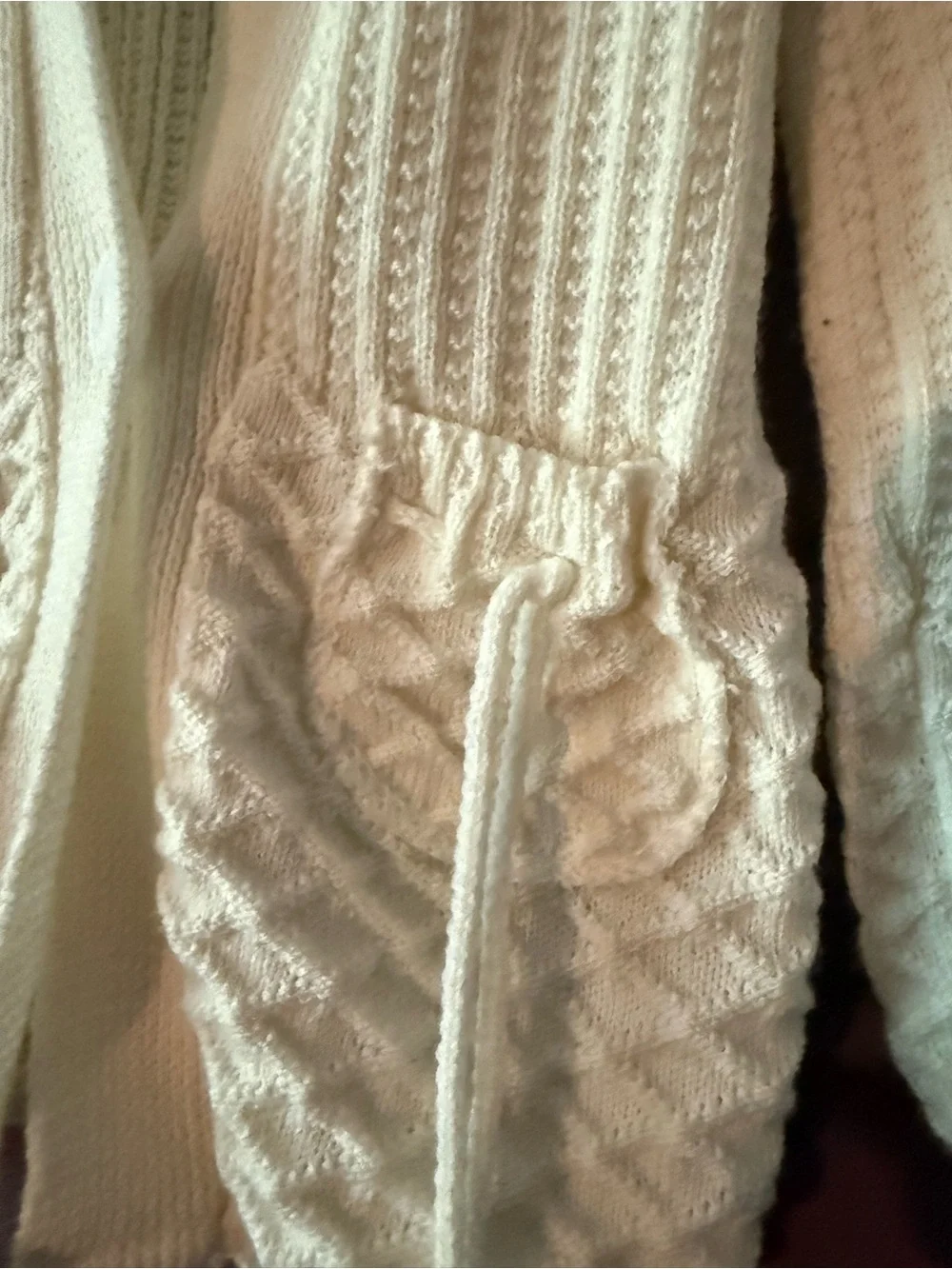 Cozy Cream Knit Hooded Cardigan